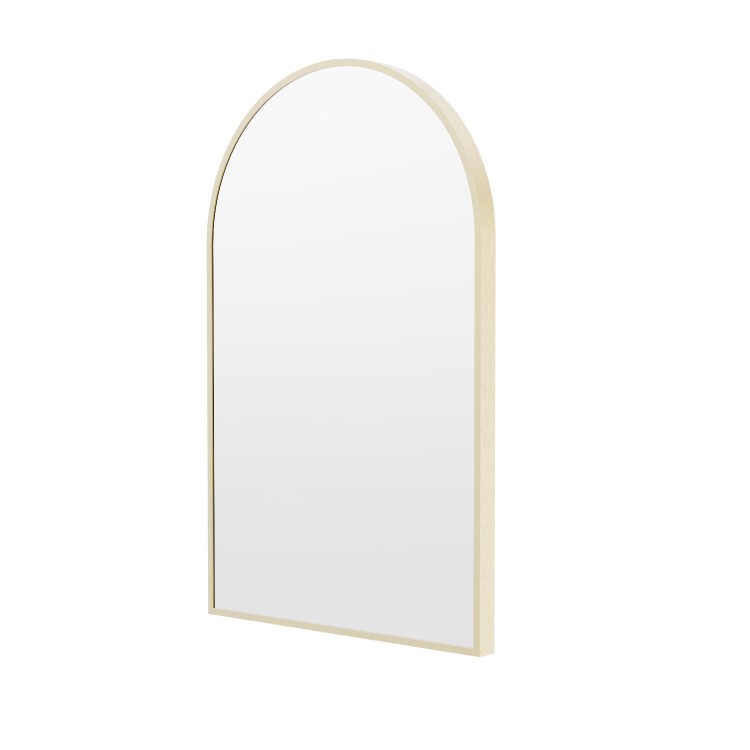 Arched Brass Backlit Heated Bathroom Mirror with Lights 500 x 800mm - Empire