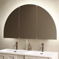 Triple Door Chrome Bathroom Mirror Cabinet with Lights, Demister & Shaver Socket 1200 x 690mm - Empire