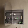 Single Door Chrome Bathroom Mirror Cabinet with Lights, Demister & Shaver Socket 500 x 800mm - Empire
