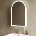 EMPIRECBB500 Single Door Brass Bathroom Mirror Cabinet with Lights, Demister & Shaver Socket 500 x 800mm - Empire