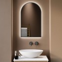 EMPIREGM500 Arched Grey Backlit Heated Bathroom Mirror with Lights 500 x 800mm - Empire