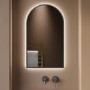 Arched Grey Backlit Heated Bathroom Mirror with Lights 500 x 800mm - Empire
