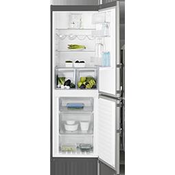 Electrolux EN3553MOX Frost Free Freestanding Fridge Freezer In Grey With Antifingerprint Stainless Steel Doors