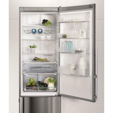 Electrolux EN3881AOX Free-Standing Fridge Freezer in SilverStainless Steel Door with Antifingerprint