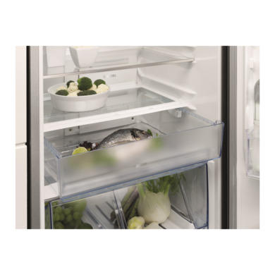 Electrolux EN3881AOX Free-Standing Fridge Freezer in SilverStainless Steel Door with Antifingerprint