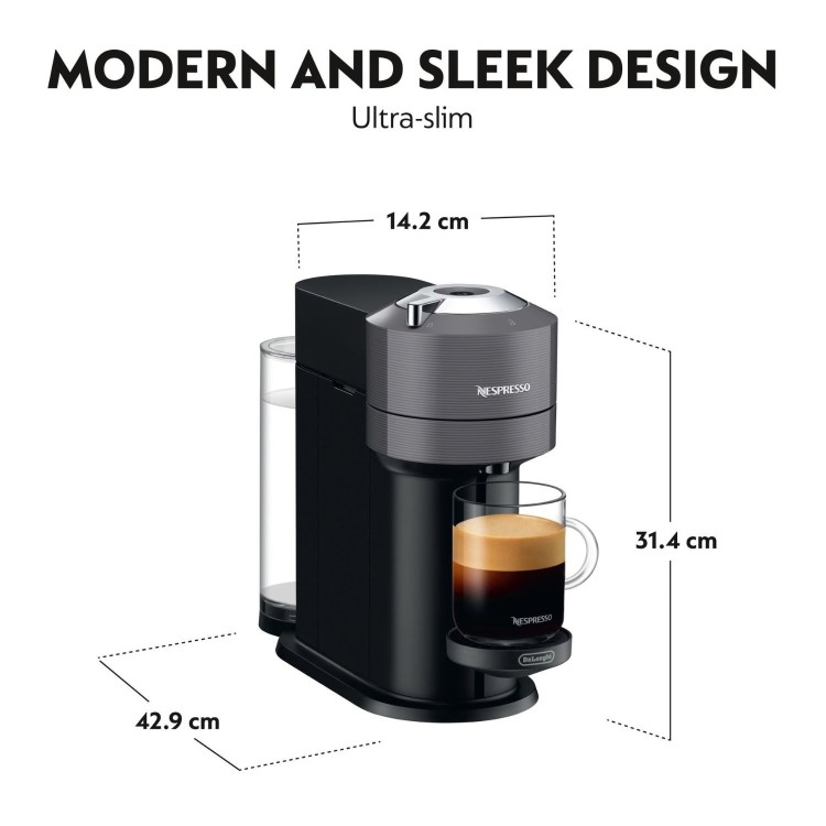 Nespresso by Delonghi Vertuo Next Pod Coffee Machine ENV120.GYAE - Grey