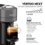 Nespresso by Delonghi Vertuo Next Pod Coffee Machine ENV120.GYAE - Grey