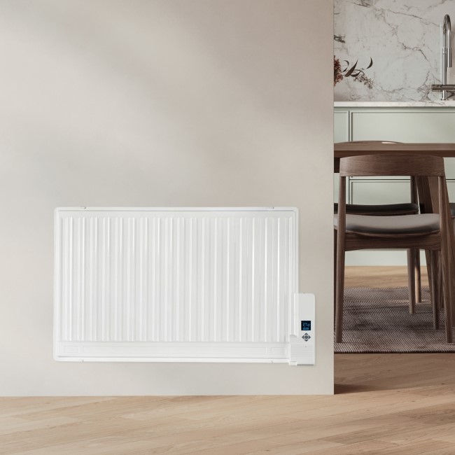 electriQ Wall Mounted Oil Filled Radiator - White EORW800LED | Appliances  Direct