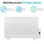 electriQ 800W Slim Wall Mounted Oil Filled Radiator - White