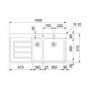 Franke EOV651RWH Epos 1.5 Bowl Right Hand Drainer Glass And Stainles Steel Sink In White Glass