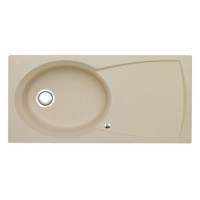 Astracast EP10RHHOMESKR Ellipse Single Bowl Right Hand Drainer Granite ROK Composite Sink in Beige