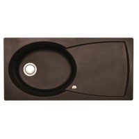 Astracast EP10RQHOMESKL Ellipse Single Bowl Left Hand Drainer Granite ROK Composite Sink in Chocolate