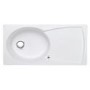 Astracast EP10RWHOMESKL Ellipse Single Bowl Left Hand Drainer Granite ROK Composite Sink in White