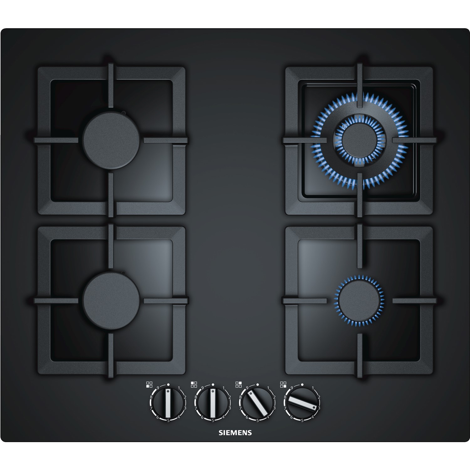 Siemens iQ500 60cm Gas on Glass 4 Burner Gas Hob - Black