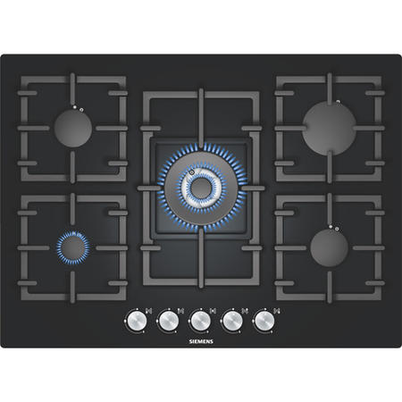 SIEMENS EP716QB91E iQ300 Five Burner 70cm Wide Gas-on -glass Hob - Black Glass