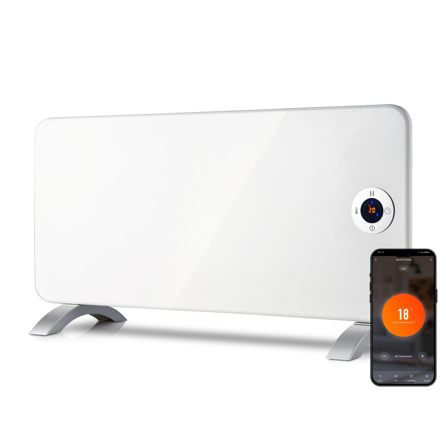 2000W Smart Panel Heater Wall Mountable & Bathroom Safe