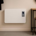 EPMH1000LED electriQ 1000W Slim Wall Mountable Panel Heater with Thermostat and Weekly Timer - Bathroom Safe
