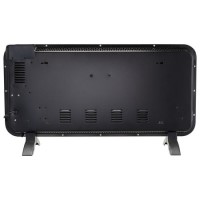 Refurbished electriQ 2000W Smart Electric Designer Metal Panel Heater - Wall Mountable & Bathroom Safe - Black