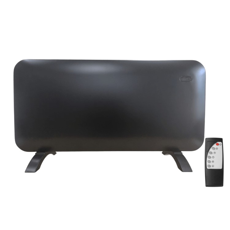 electriQ 2000W Smart Electric Designer Metal Panel Heater - Wall Mountable & Bathroom Safe - Black