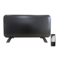 electriQ 2000W Smart Electric Designer Metal Panel Heater - Wall Mountable & Bathroom Safe - Black