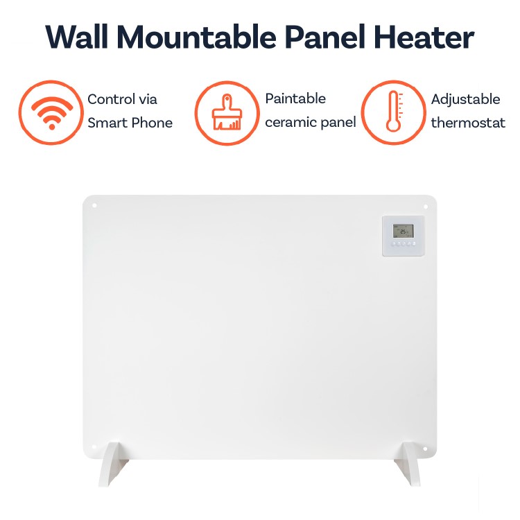 electriQ 550W Paintable Smart Wall Mountable Infrared Panel Heater - Low Energy - 800 x 600mm