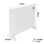 electriQ 550W Paintable Smart Wall Mountable Infrared Panel Heater - Low Energy - 800 x 600mm