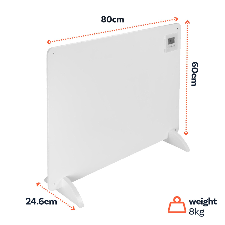 electriQ 550W Paintable Smart Wall Mountable Infrared Panel Heater - Low Energy - 800 x 600mm