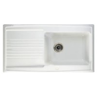 Astracast EQ10WHHOMESK Equinox Single Bowl Reversible Drainer Ceramic Sink in White