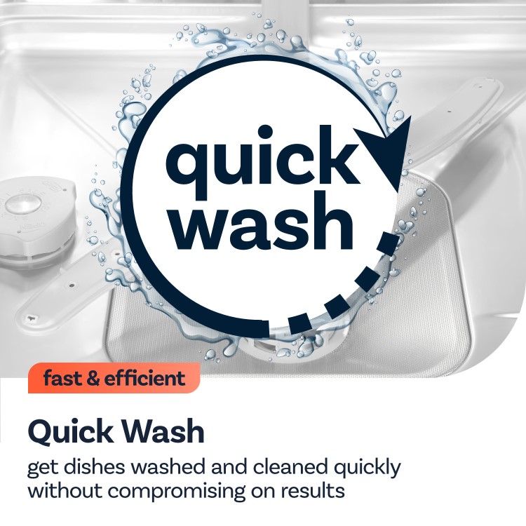 Refurbished electriQ EQDWSINT60 13 Place Semi Integrated Dishwasher Stainless steel