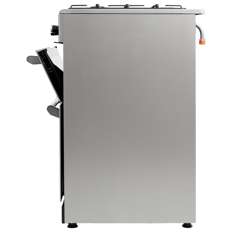 electriQ 60cm Double Oven Dual Fuel Cooker - Silver