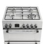 electriQ 60cm Double Oven Dual Fuel Cooker - Silver