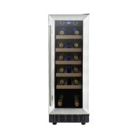 GRADE A2 - electriQ 19 Bottle Freestanding Under Counter Wine Cooler Full Single Zone 30cm Wide 82cm Tall - Stainless Steel