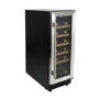 GRADE A2 - electriQ 19 Bottle Freestanding Under Counter Wine Cooler Full Single Zone 30cm Wide 82cm Tall - Stainless Steel