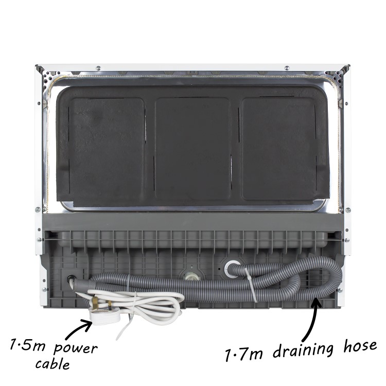 GRADE A1 - ElectriQ 6 Place Freestanding Compact Table Top Dishwasher - White