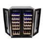 GRADE A2 - electriQ 36 Bottle Freestanding Under Counter Wine Cooler Dual Zone 60cm Wide 82cm Tall - Stainless Steel