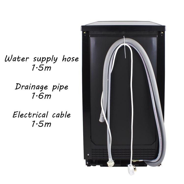 Refurbished electriQ EQDW45BLACK 10 Place Freestanding Dishwasher Black