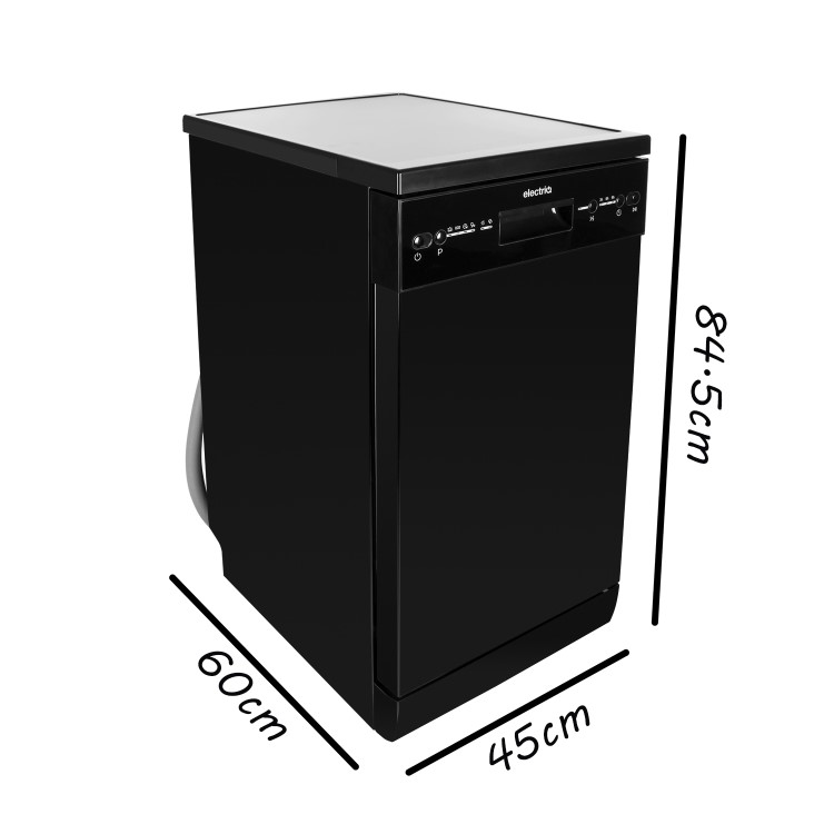 Refurbished electriQ EQDW45BLACK 10 Place Freestanding Dishwasher Black