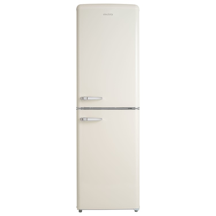 electriQ 246 Litre 50/50 Retro Freestanding Fridge Freezer - Cream