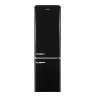 Refurbished electriQ EQ6040RETROBLACK Freestanding 244 Litre 60/40 Retro Fridge Freezer Black