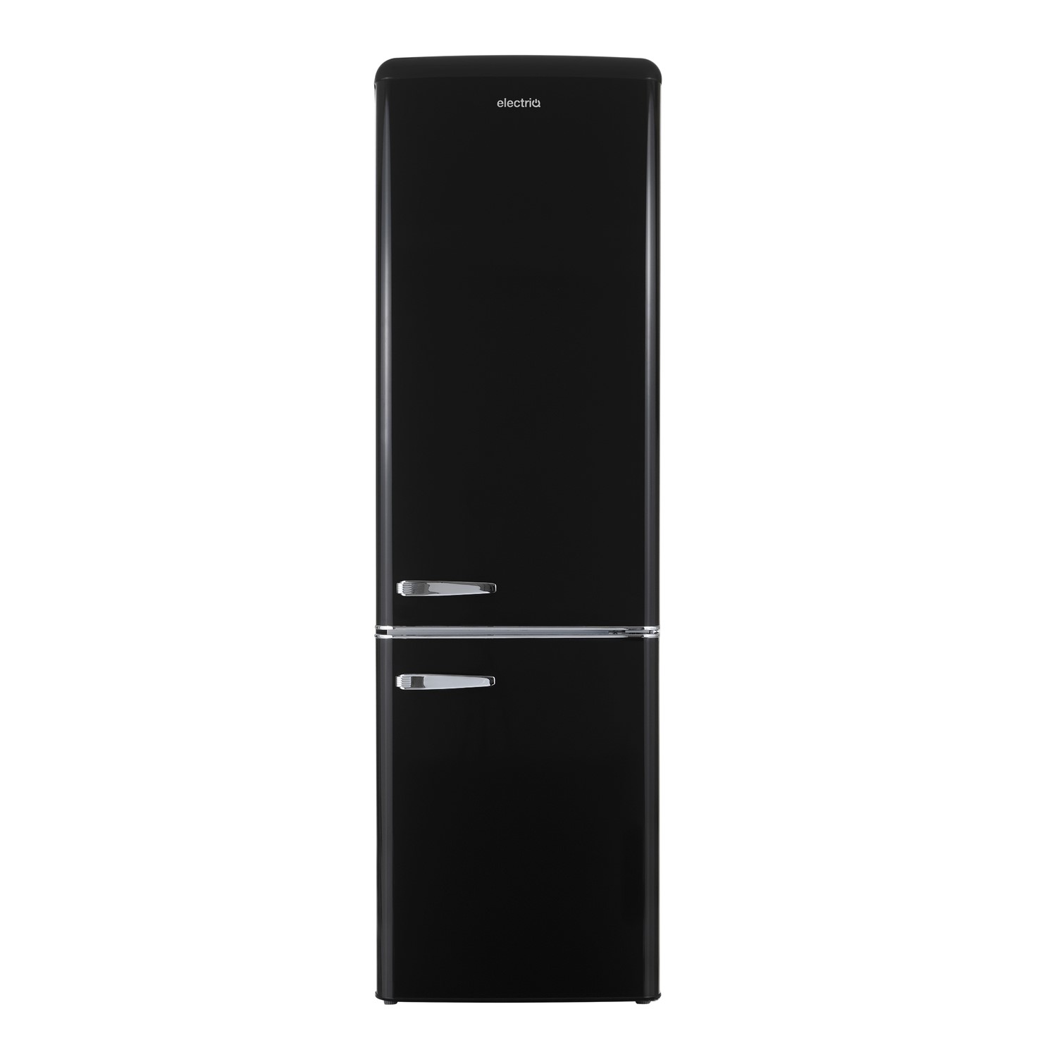 Refurbished electriQ EQ6040RETROBLACK Freestanding 244 Litres 60/40 Fridge Freezer Black