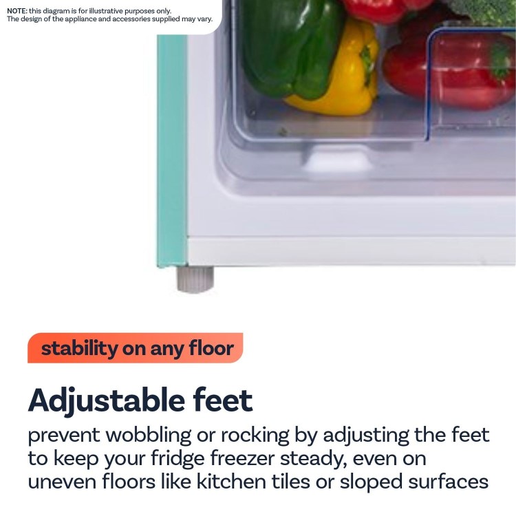 electriQ 244 Litre 60/40 Freestanding Fridge Freezer - Blue