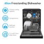 GRADE A2 - electriQ 12 Place Freestanding Dishwasher - Black