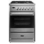 Refurbished electriQ EQ60RANGEPROSS 60cm Single Oven Mini Range Cooker Stainless Steel
