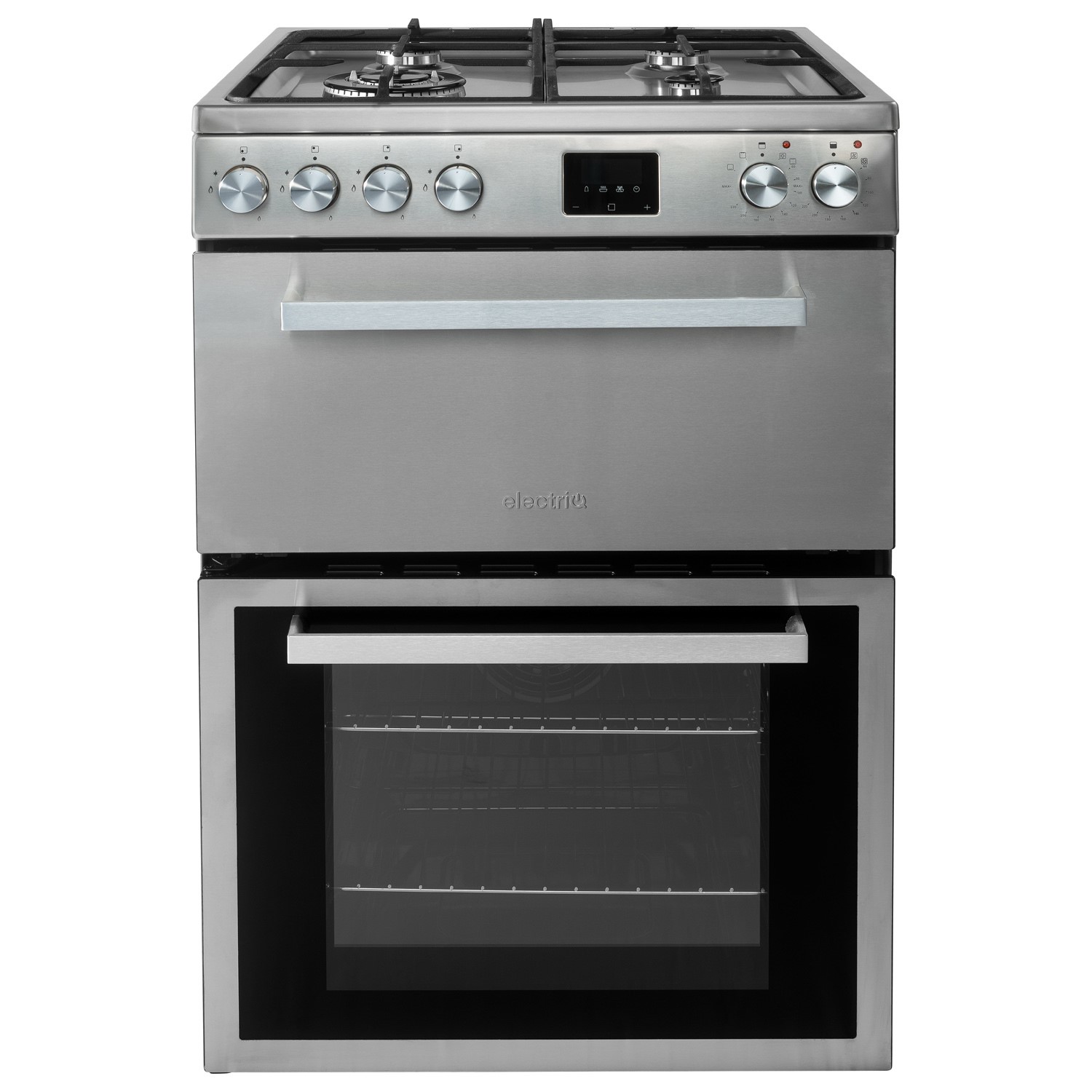 electriQ 60cm Dual Fuel Mini Range Cooker - Stainless Steel