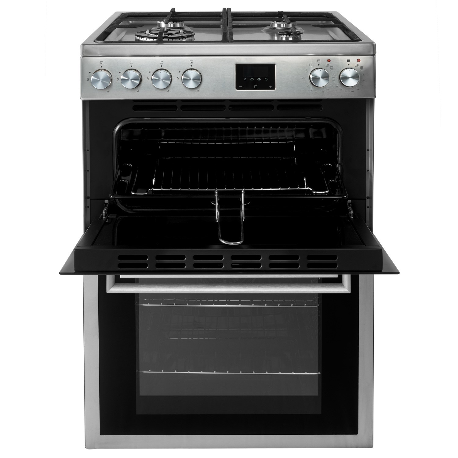 electriQ 60cm Dual Fuel Mini Range Cooker Stainless Steel EQ60RANGESS