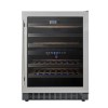 electriQ 45 Bottle Capactity Dual Zone Freestanding Under Counter Wine Cooler - Stainless Steel