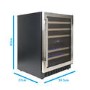 GRADE A2 - electriQ 60cm  Dual Temperature Dual Zone Wine Cooler - Stainless Steel