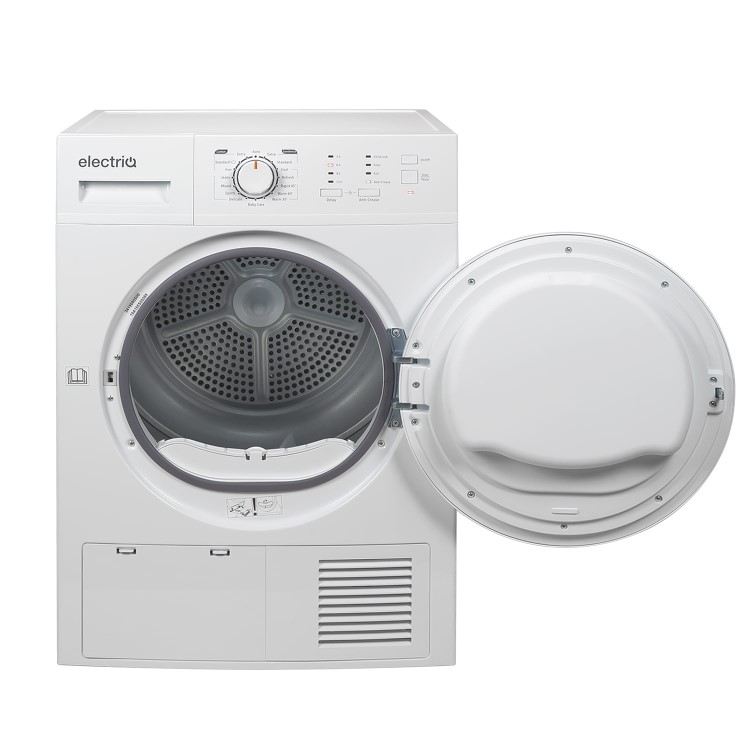 Refurbished electriQ EQ8KGPUMPDRYER Freestanding Heat Pump 8KG Tumble Dryer White
