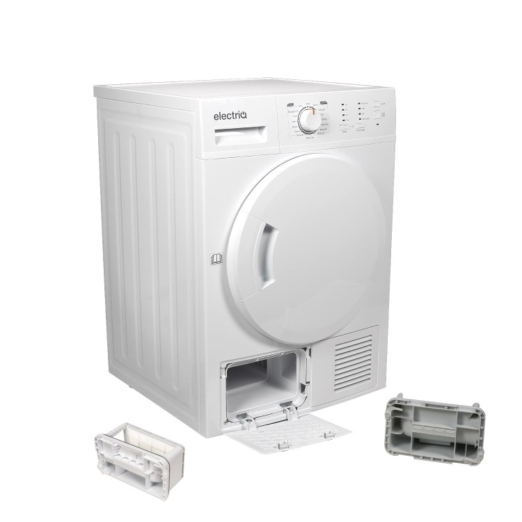 Refurbished electriQ EQ8KGPUMPDRYER Freestanding Heat Pump 8KG Tumble Dryer White