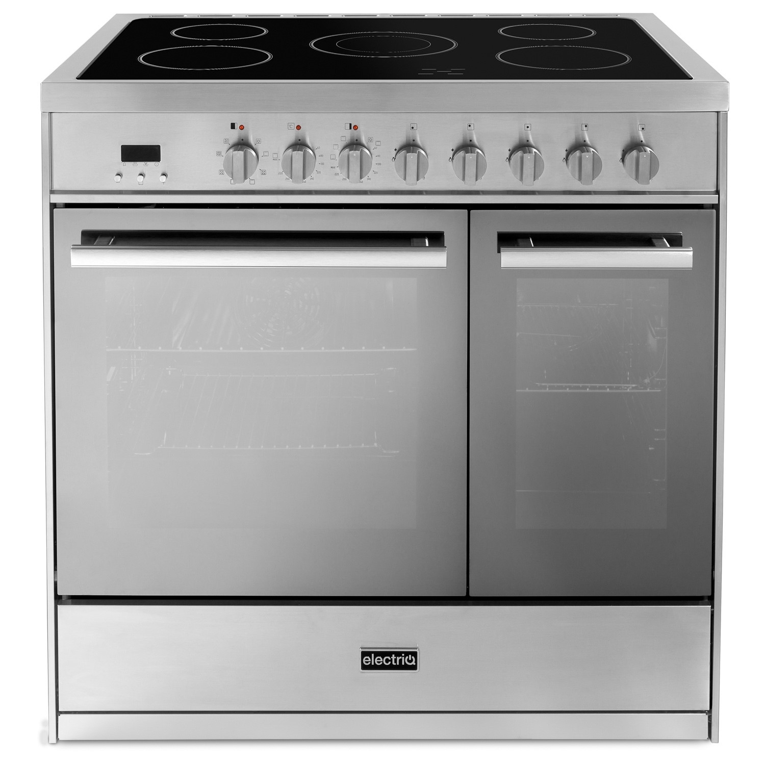 electriQ 90cm Electric Range Cooker - Mirror Finish Stainless Steel